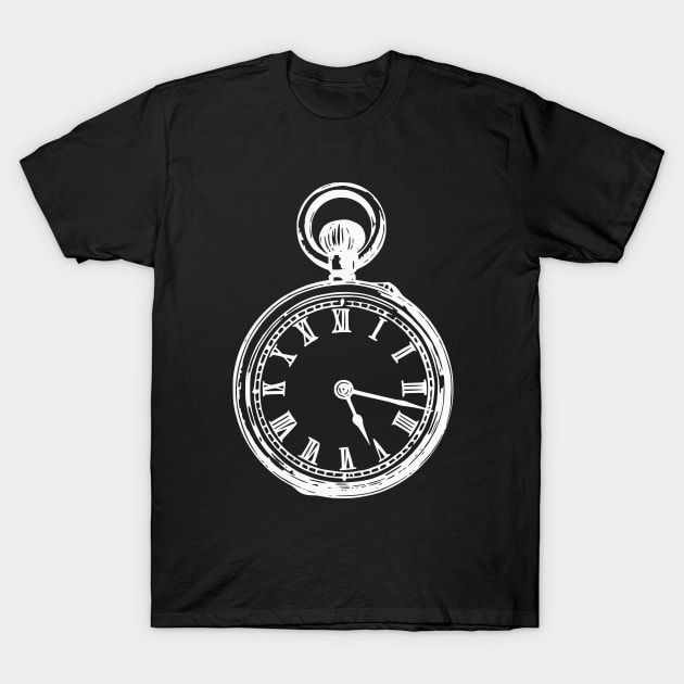 White Vintage Pocket Watch T-Shirt by Vintage Boutique